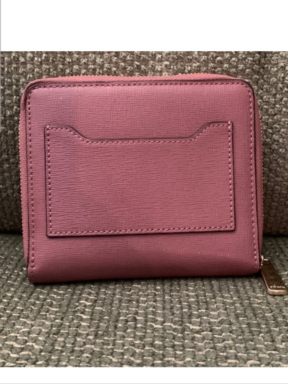 Coach Saffiano Zip-Around Wallet in Dusty Mauve EUC - Picture 3 of 12
